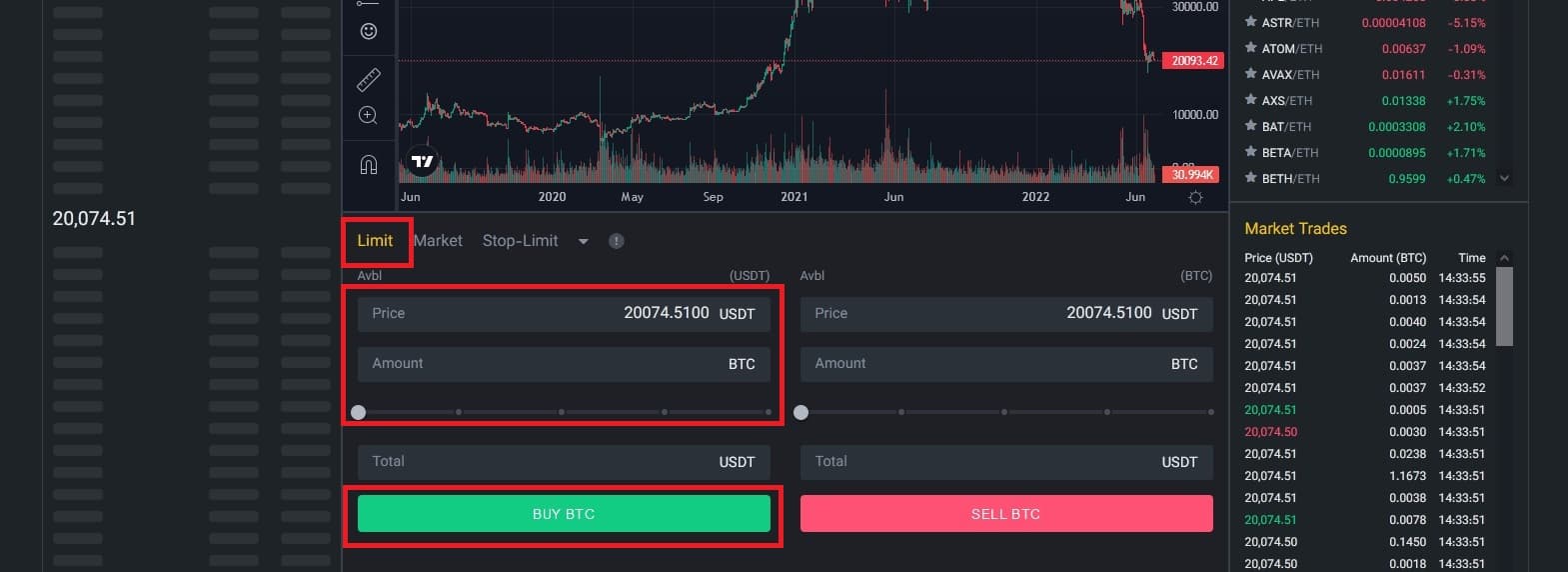 ثبت سفارش در اسپات صرافی کوین لوکالی