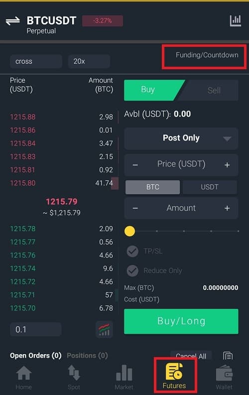 بخش Funding / Countdown در کوین لوکالی