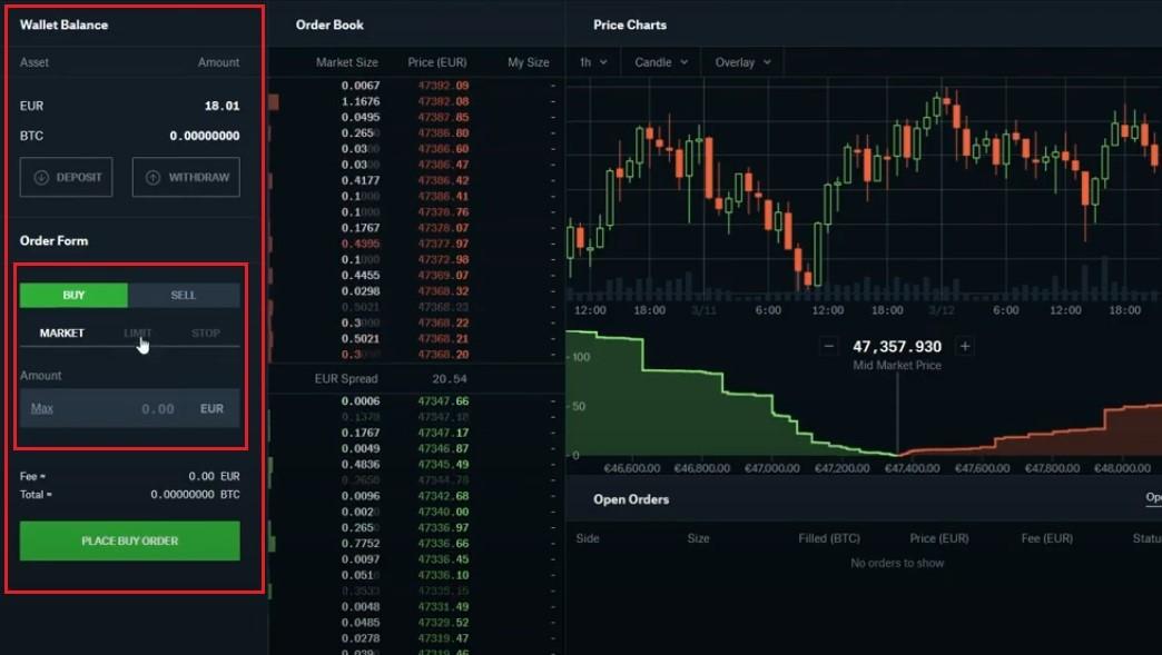 ترید کردن در صرافی کوین  بیس