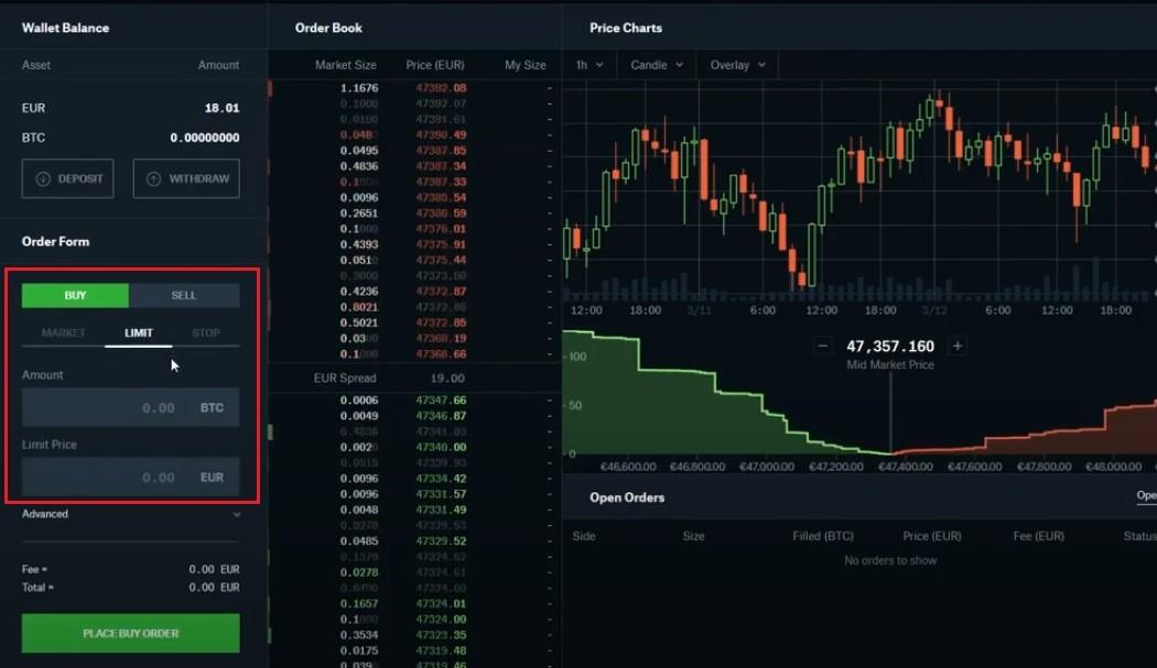 ترید کردن در صرافی کوین  بیس